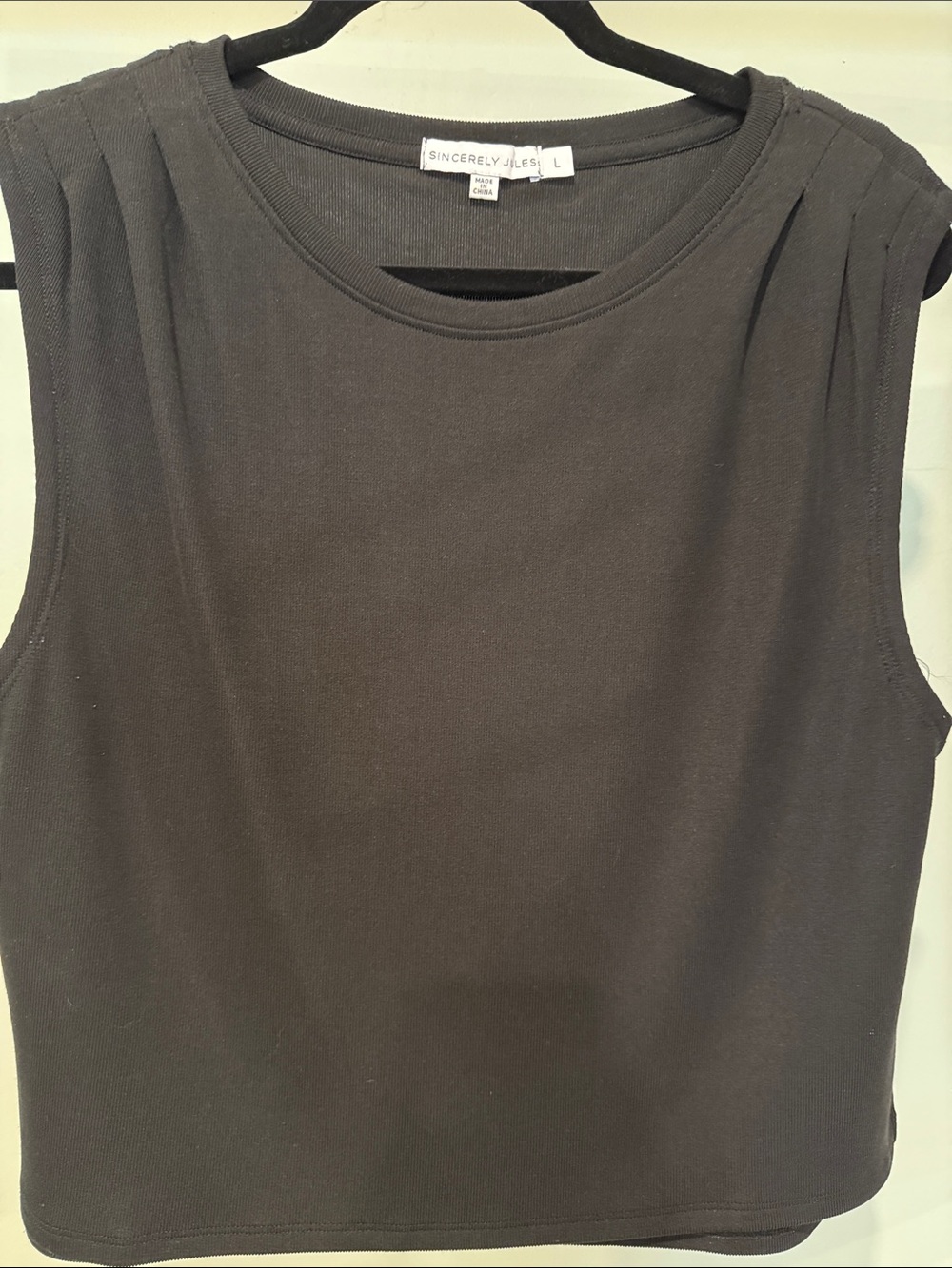 Sincerely Jules Black Ribbed Sleeveless Tank Top